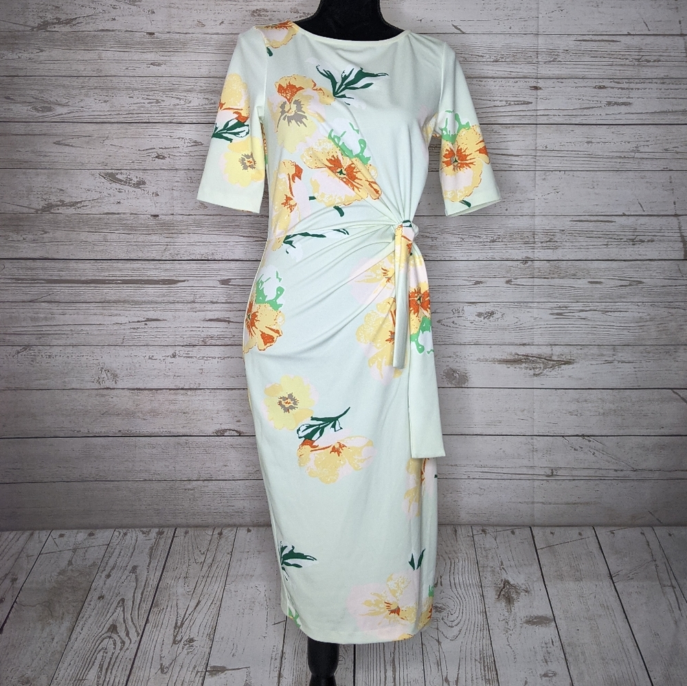 asos • floral side knot bodycon midi dress